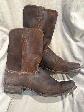 Overland Men's Frank Brown Leather Cowboy Boots - Classic Cowboy Style